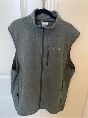 Columbia Men's Gray Full-Zip Fleece Vest